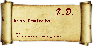 Kiss Dominika névjegykártya